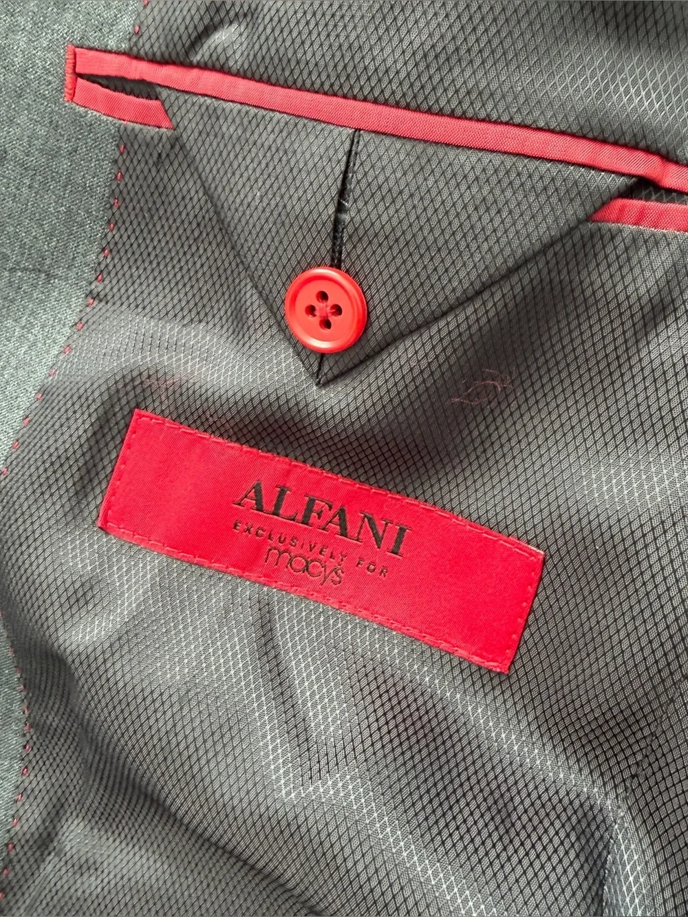 Alfani Mens 3 Piece Suit 100% Wool Gray Jacket 36S Vest Pants 30x30